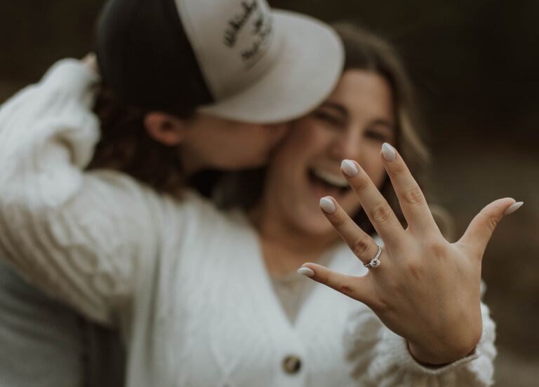 First thing on their wedding checklist...engagement pictures! 