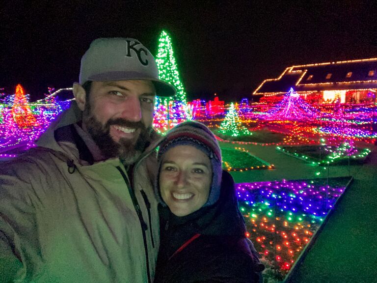 We shared a love for trying new things together, and doing whatever we could to still experience the world while it was mostly shut down. Given that it was winter, it meant a lot of cold dates outside—like Powell Gardens' Festival of Lights.
