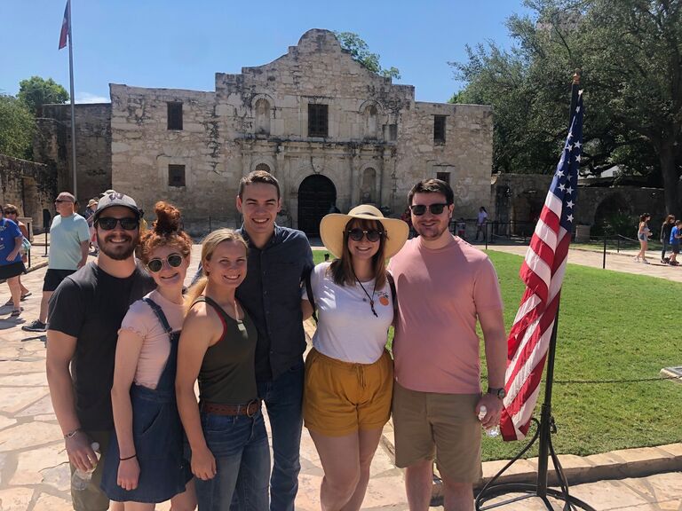Celebrating Mikey and Anna's wedding in San Antonio with TJ and Amber!