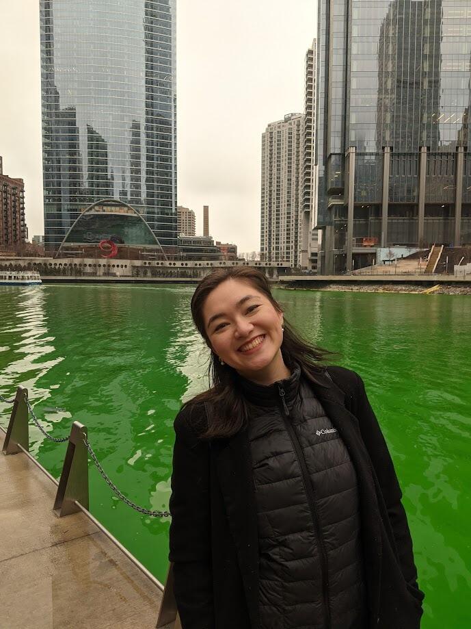 First time (probably also last time) seeing the Chicago River dyed green (it's just green)