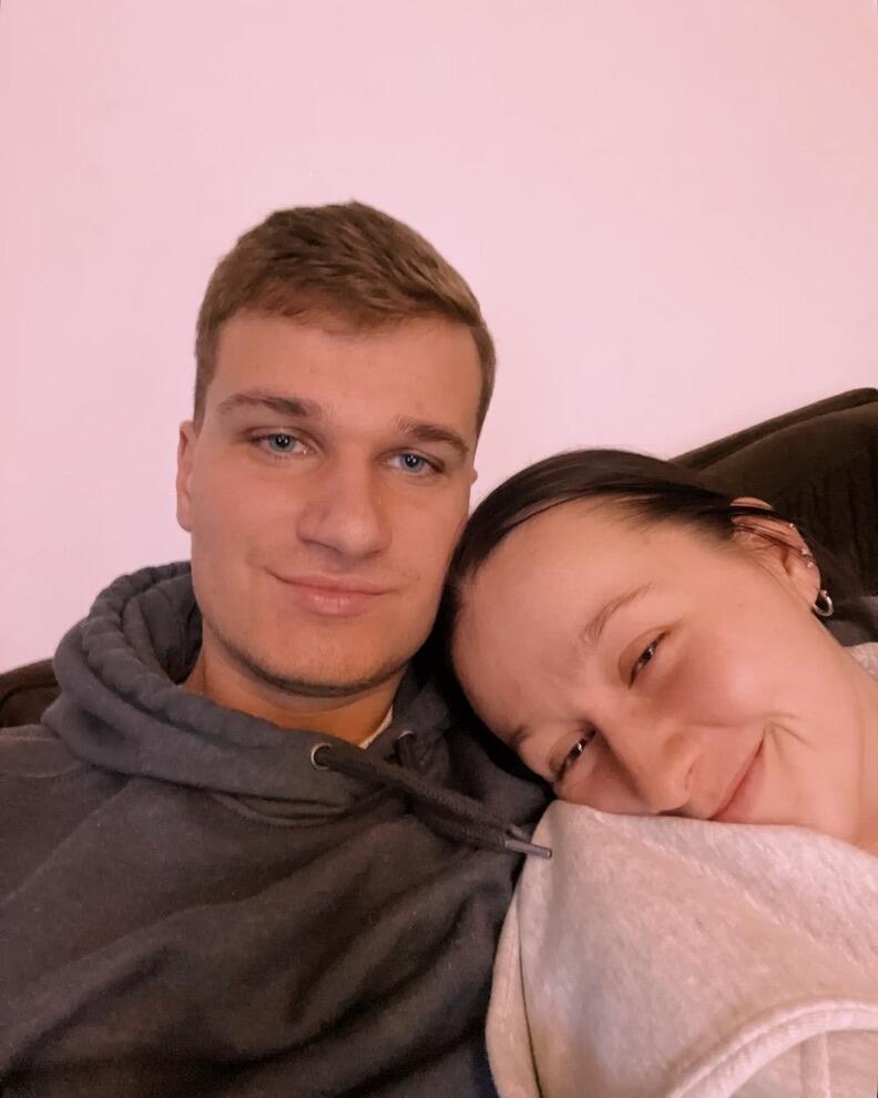 We met at our local college bar on November 16, 2022. After a few months, we started "officially" dating on January 28, 2023. This photo is from our first Valentine's Day watching Purdue basketball! 