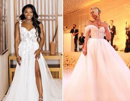 Simone Biles' wedding dress; Paris Hilton's first dance dress