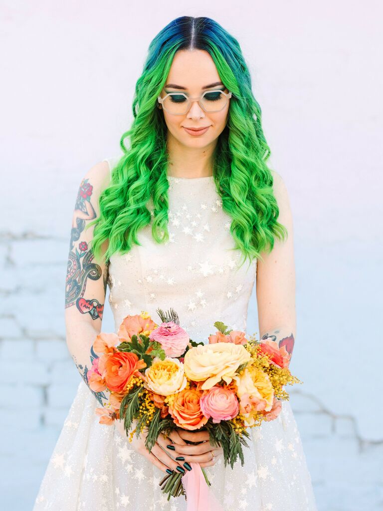 wedding hairstyles for long hair neon curls