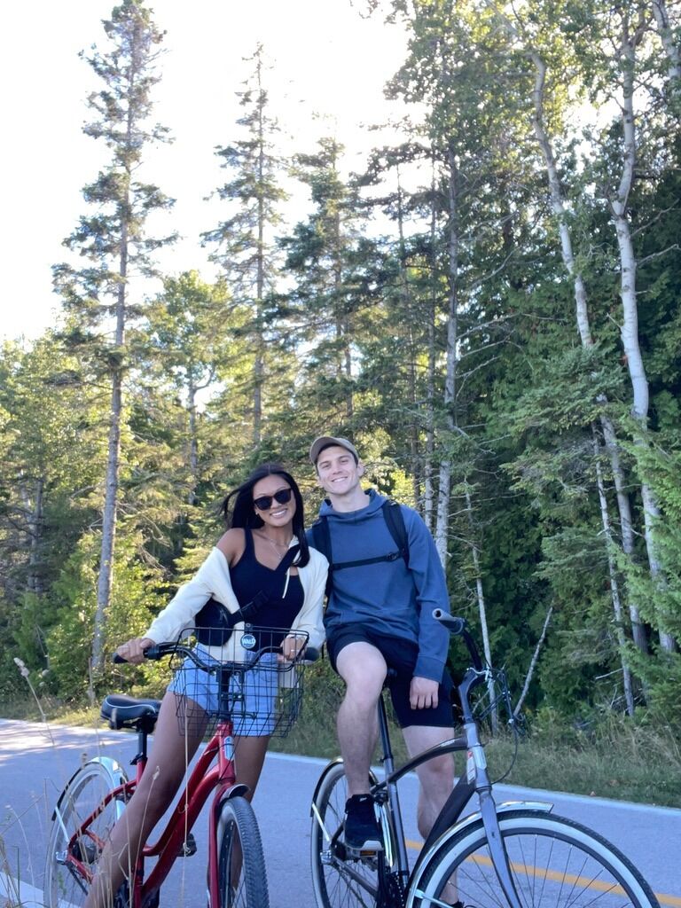 Biking around Mackinac Island