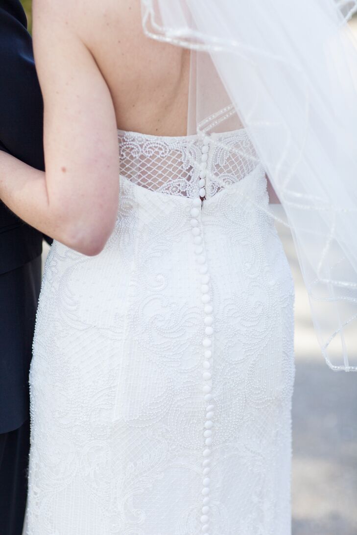 wedding dress with buttons all the way down