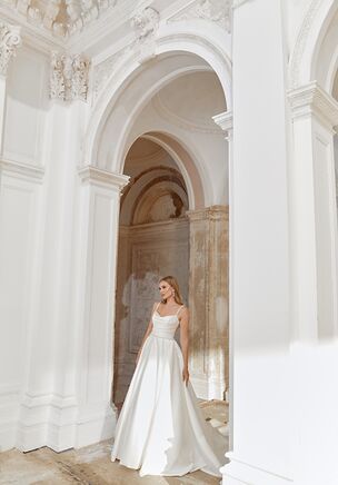 A-Line Mikado Gown with Sweetheart Beaded Neckline and Straps