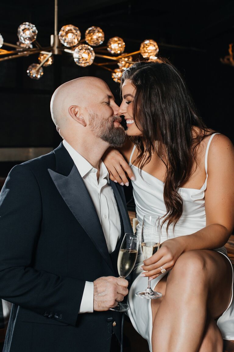 Engagement photos taken at their favorite restaurant, ASA in Los Gatos, CA