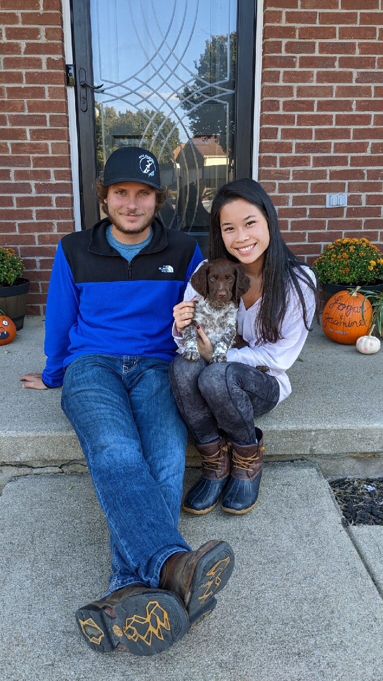 They got their first dog together in October 2022. They name him Rumor, after their song (by Lee Brice) that pretty much explains how their relationship started. 