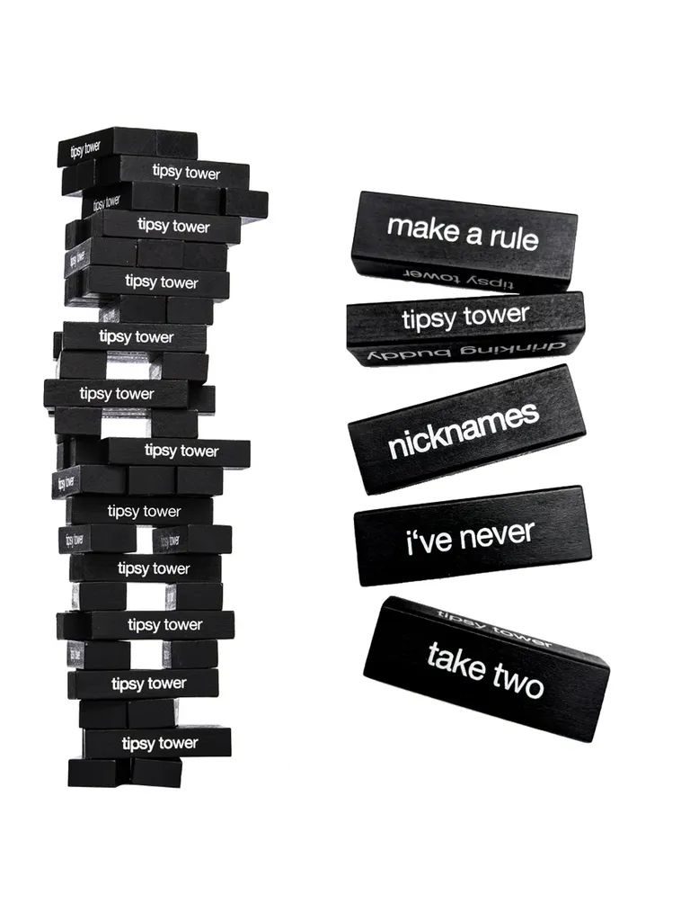 Tipsy tower bachelorette party jenga drinking game