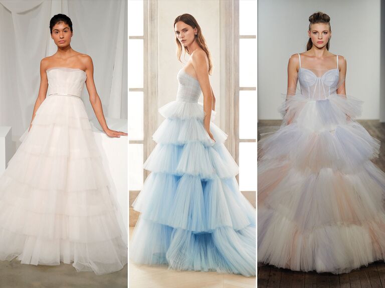 wedding dresses with tiered skirts