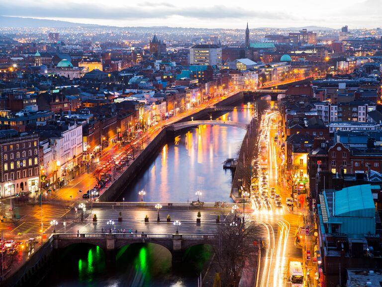 View of a O Connell Bridge in Dublin City