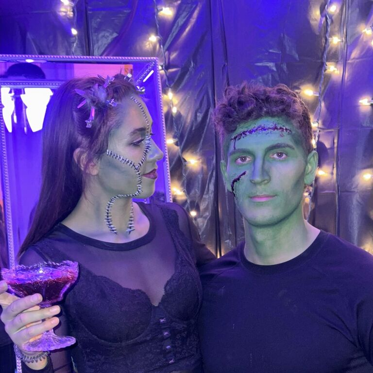 Spooked yet? 4 years later, both Jolie and Will painted themselves green to be Frankenstein's monstrous couple.