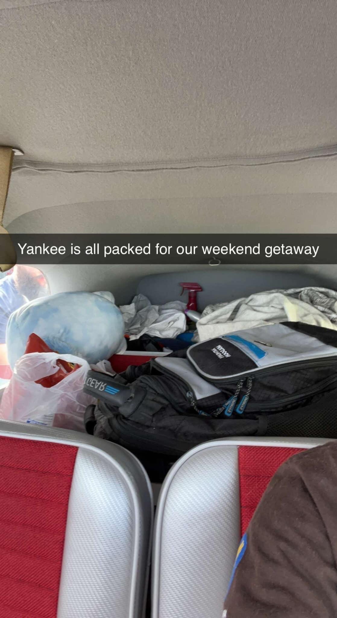 The airplane was packed full for the little getaway