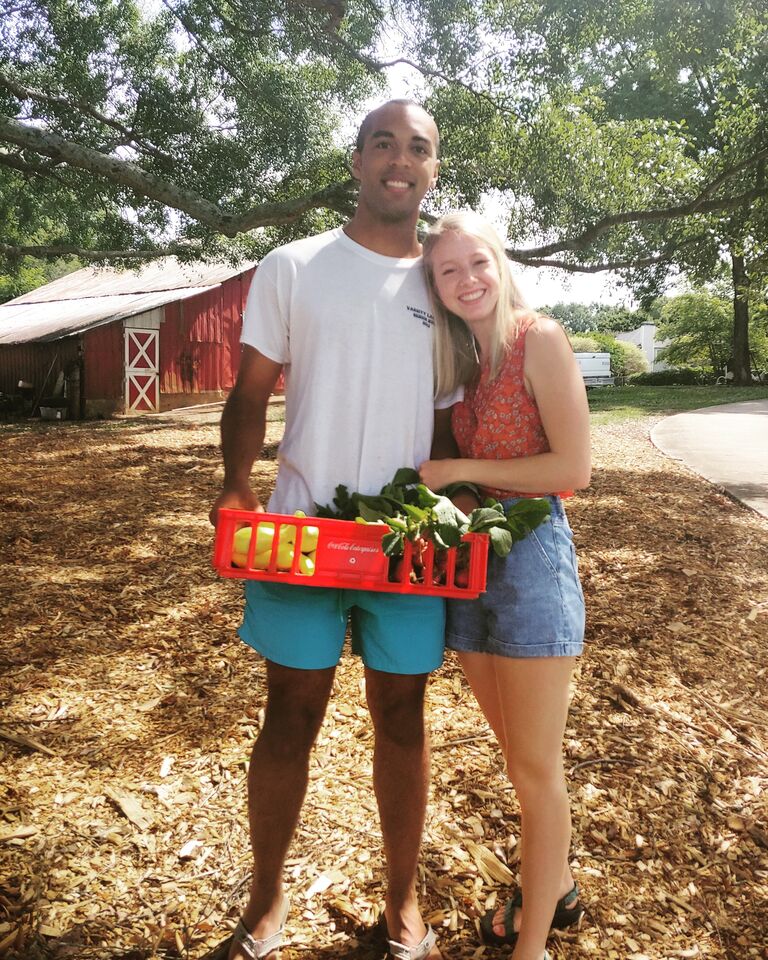 When the pandemic hit, we had to get a little more creative with dates. Here we are after picking veggies at the Zgonc household!