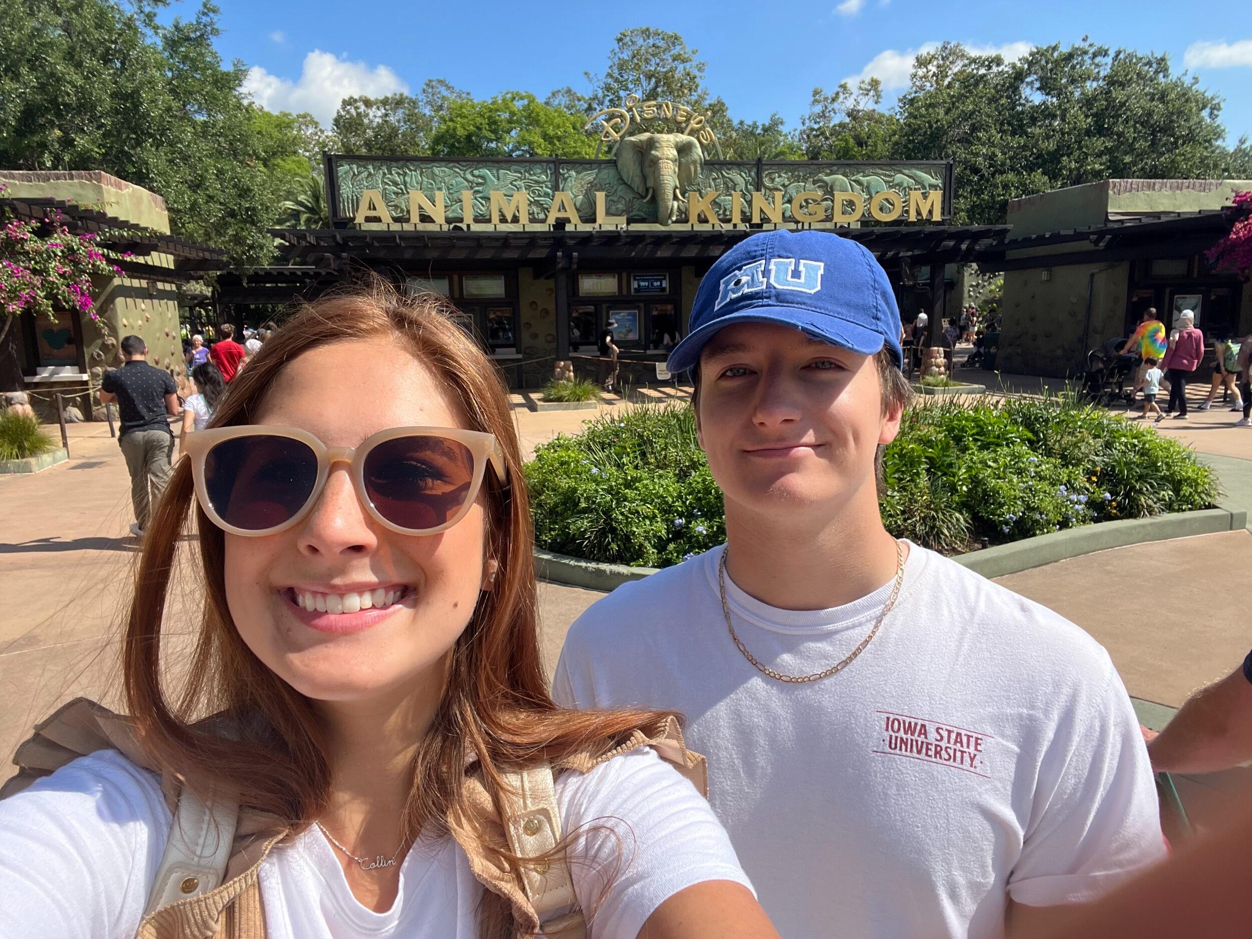 Chloe did an internship at Disney World during the second semester of their sophomore year of college. Collin got to visit her twice down in Florida.
