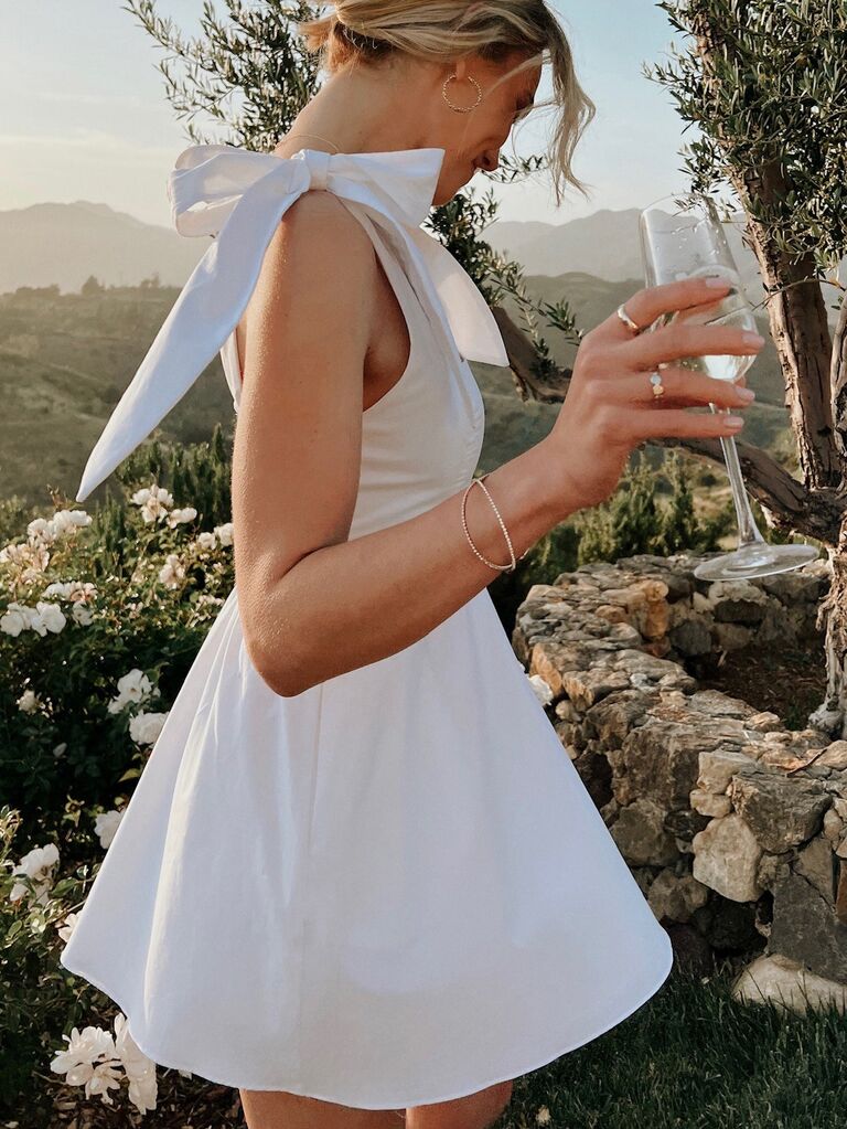 Show Me Your Mumu mini bow detail wedding dress