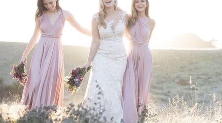 Dresses  Pink Bridesmaid Dress Built In Bra Fits Small Alfred