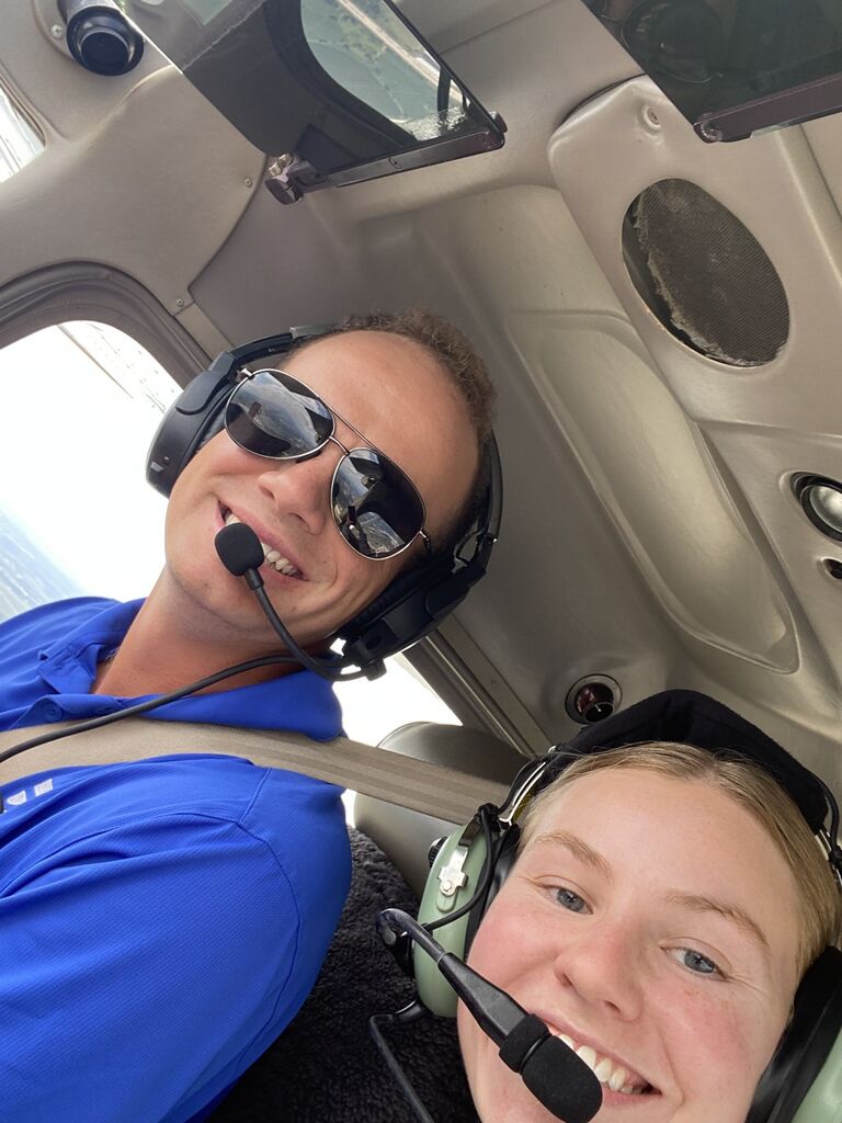 Flying together for the first time...will not forget Dramamine next time!