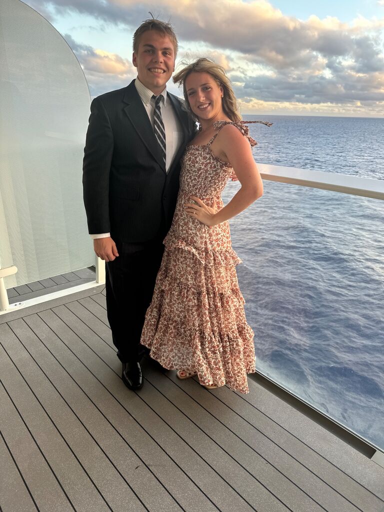 All dressed up for a fancy cruise dinner