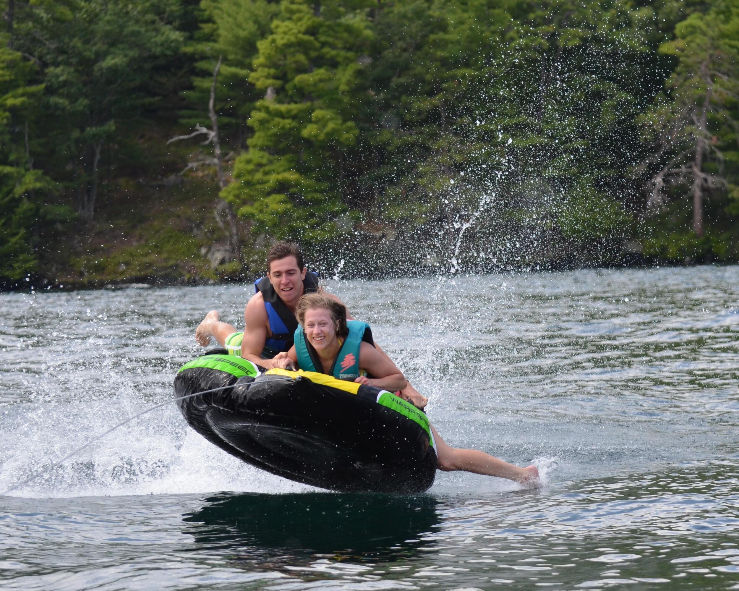 First vacation together in Lake George, NY.
Always like to fit in water sports!