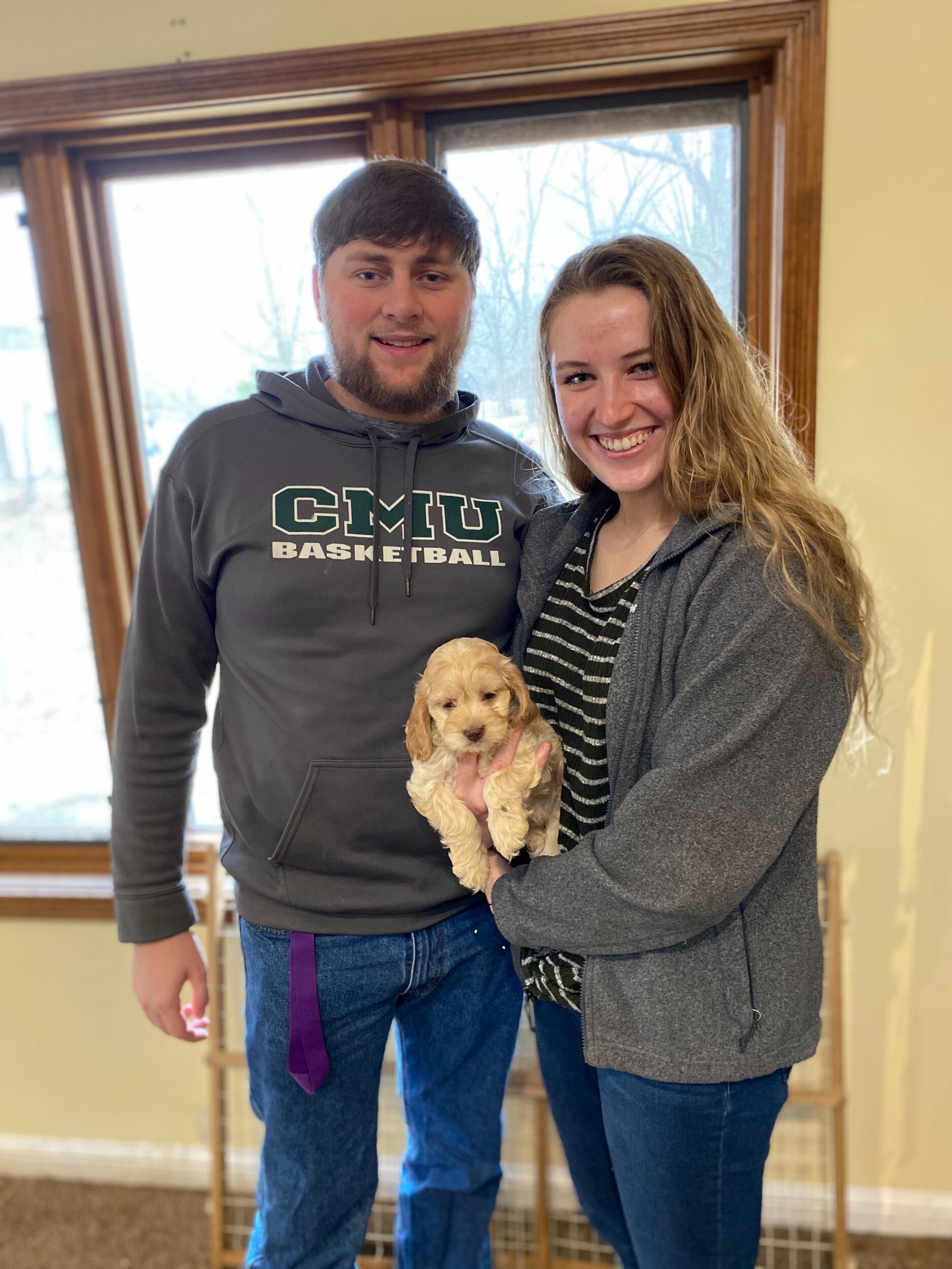 Surprised T with a puppy for valentines day ❤️