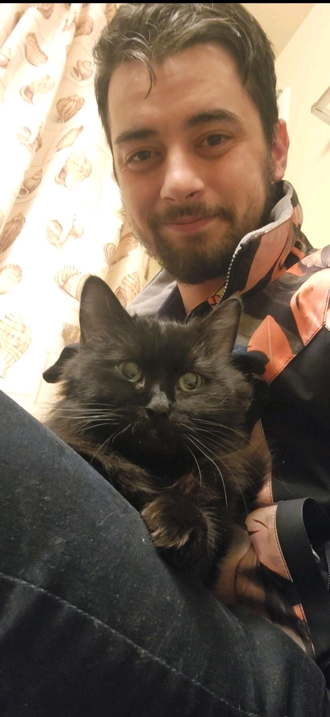 When our cat (Mizuki) was staying in our bathroom 