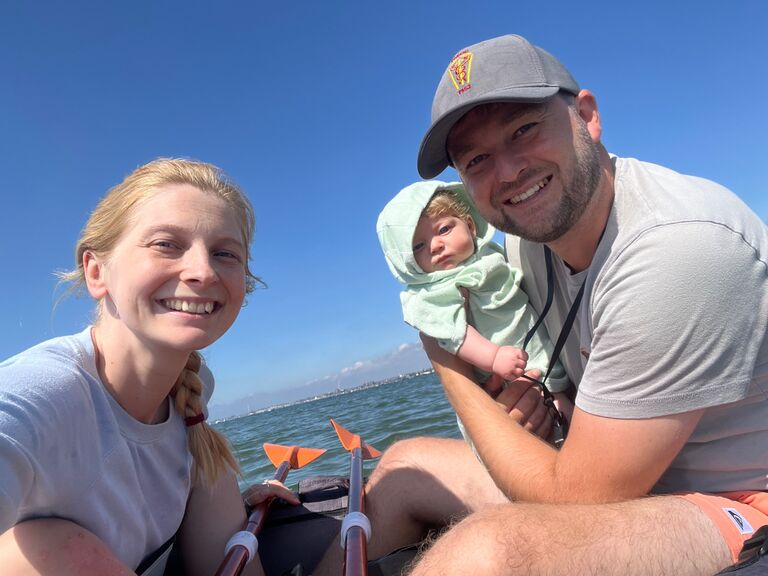 Family kayaking 