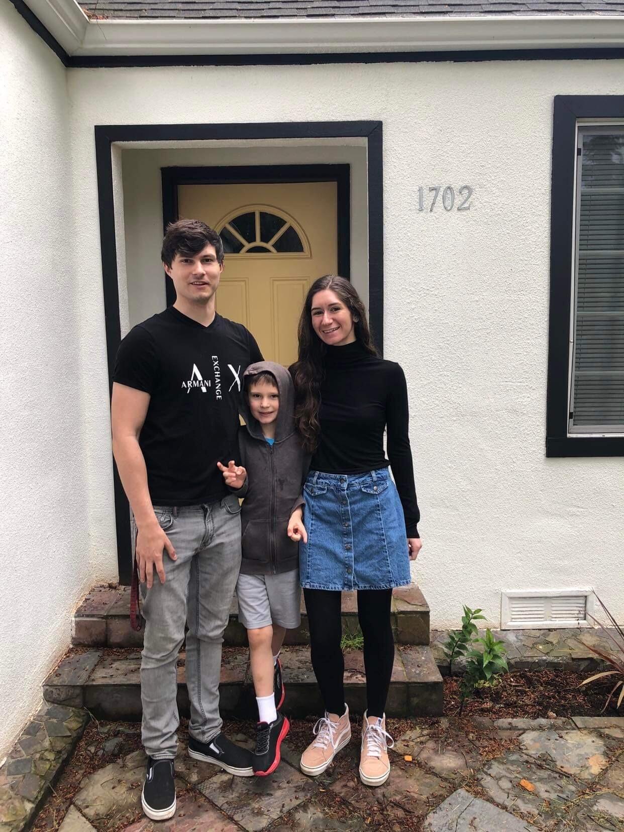This photo was taken the day we closed on our first home together!