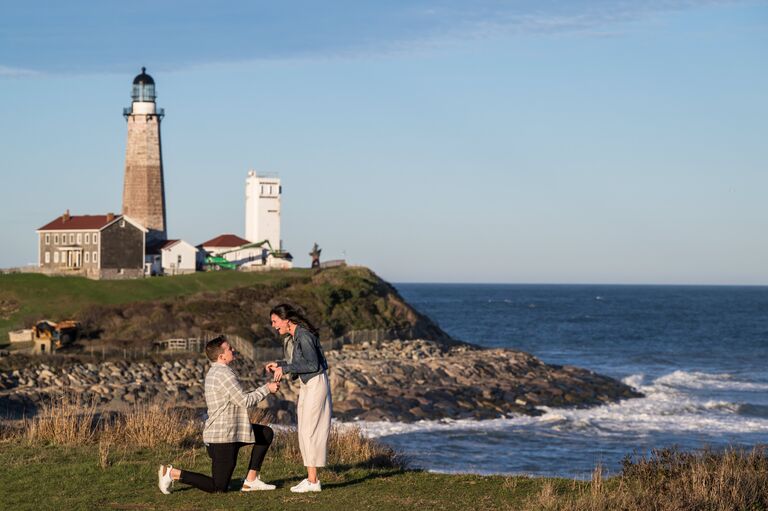 ENGAGED! Surprise proposal in Montauk