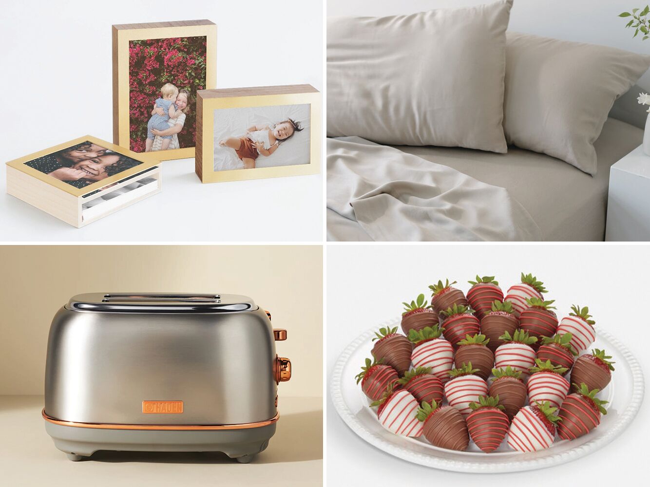 Collage of 52nd anniversary gifts