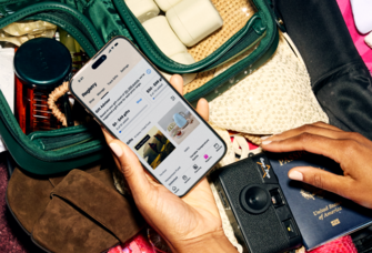 Person looking at The Knot Registry on their phone