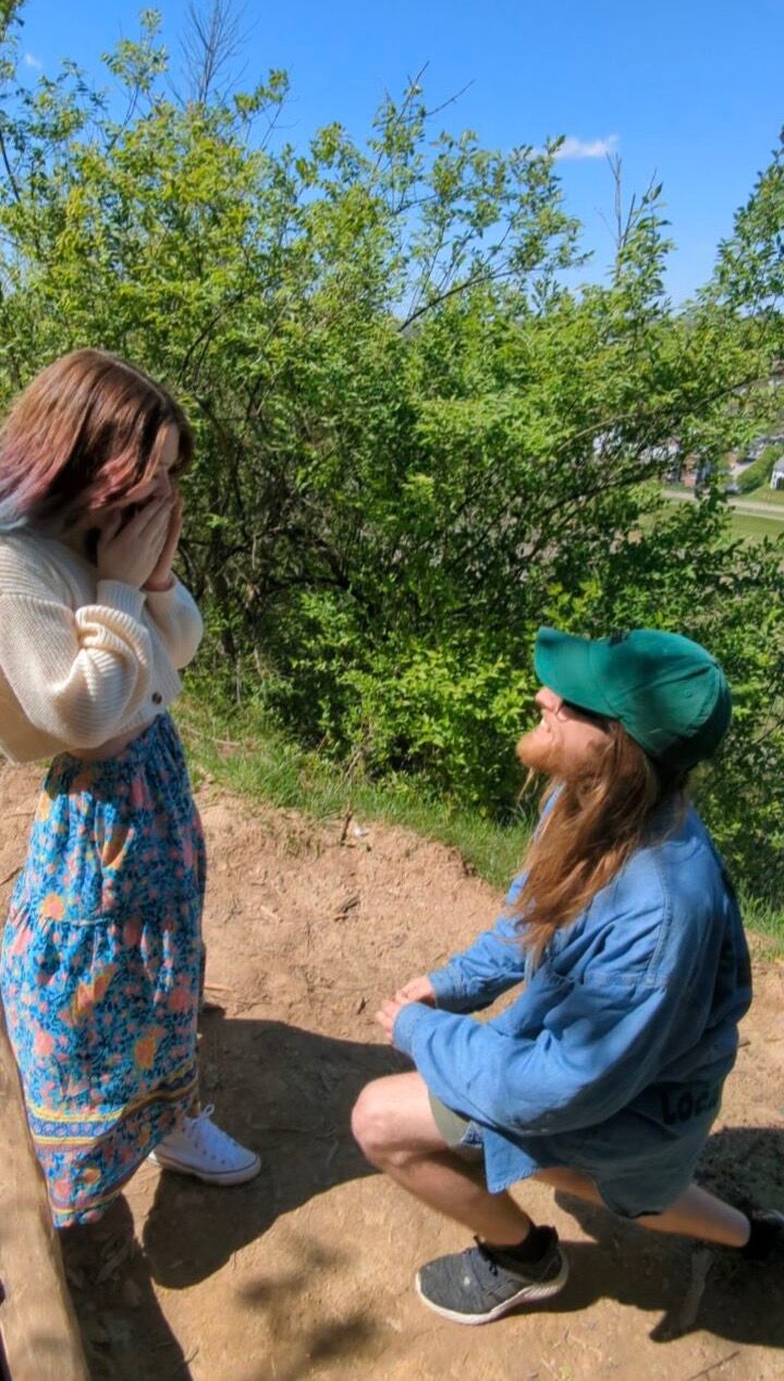 After just over 6 years together, Aaron pops the question in their favorite place Athens, Ohio