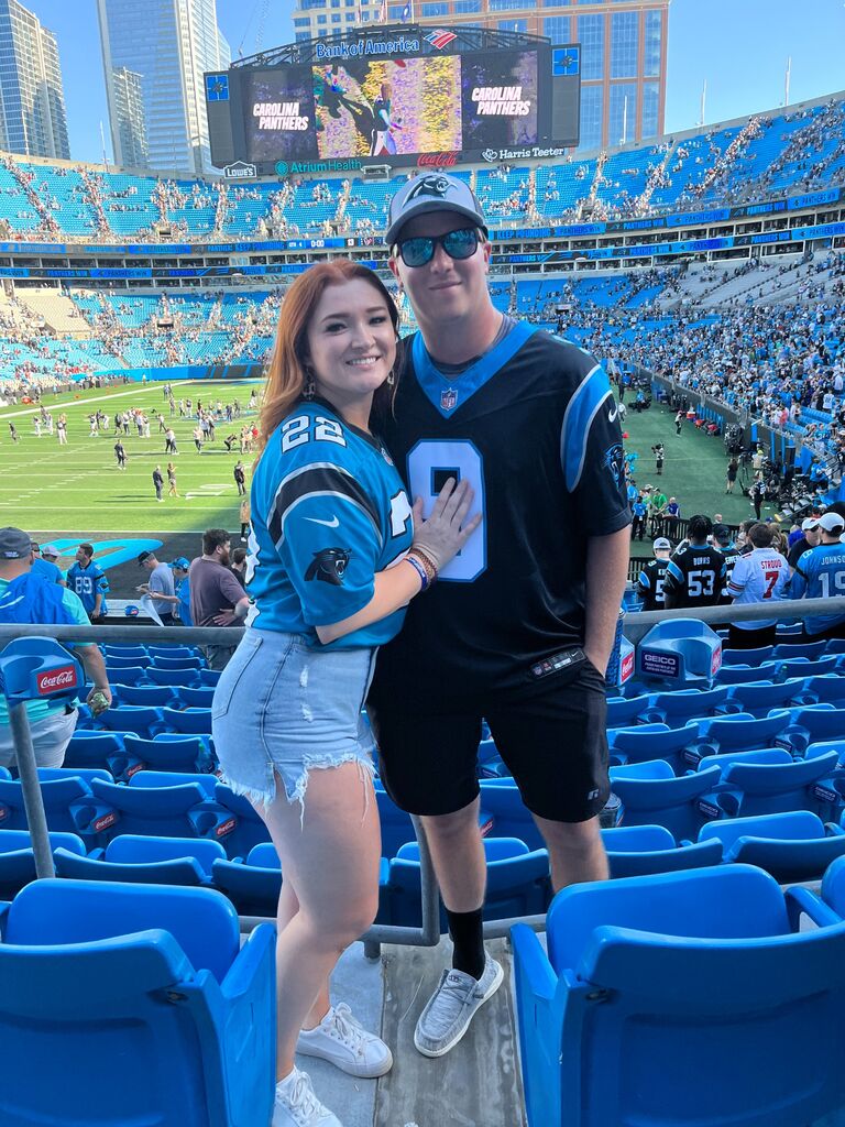 Our first NFL game together, and the Panther's first win of the season!