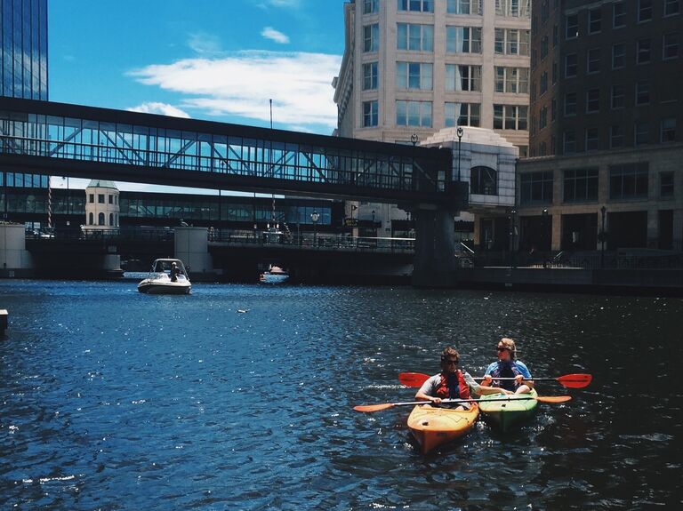 Kayaking date on the Milwaukee River