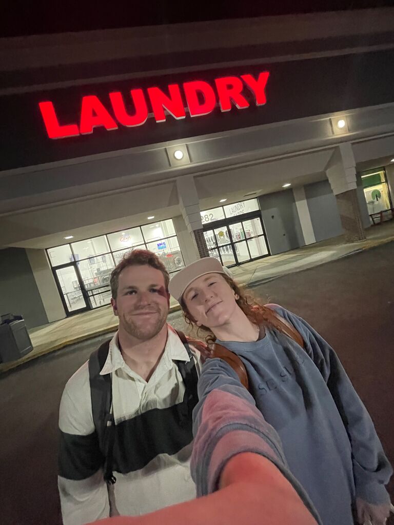 Lots of date nights wedding planning at the local laundromat! Neither of us have apartments with laundry, so this became a staple of our 2nd year of dating!