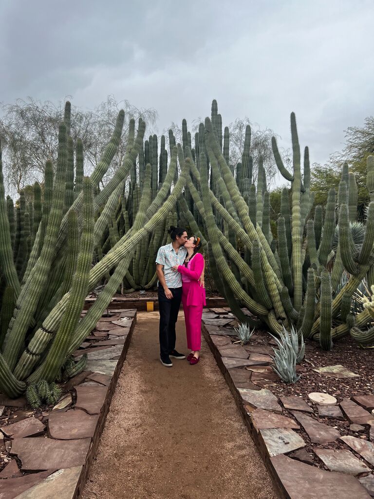 M+L are ENGAGED!! Miguel proposes at the Desert Botanical Gardens, after our families spend their first Christmas together <3