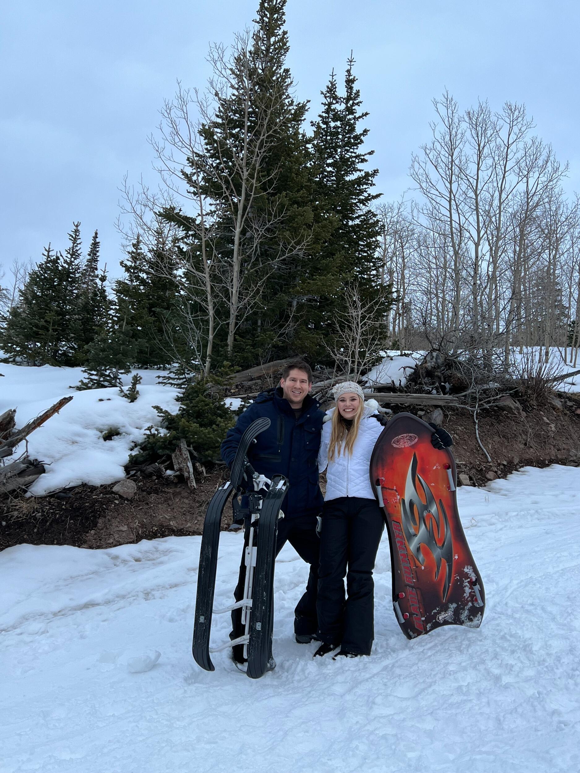 Steven's 1st time skiing with Kristen's family in Utah (skiing not pictured as Steven spent majority of his day falling)