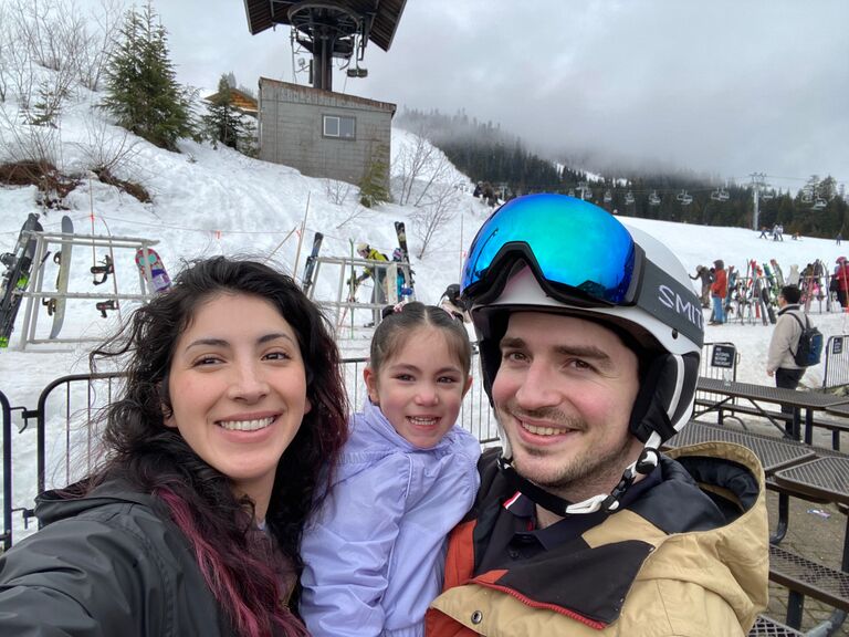 Snowboarding but this time with our baby girl!