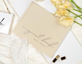 Elegant linen photo guest book