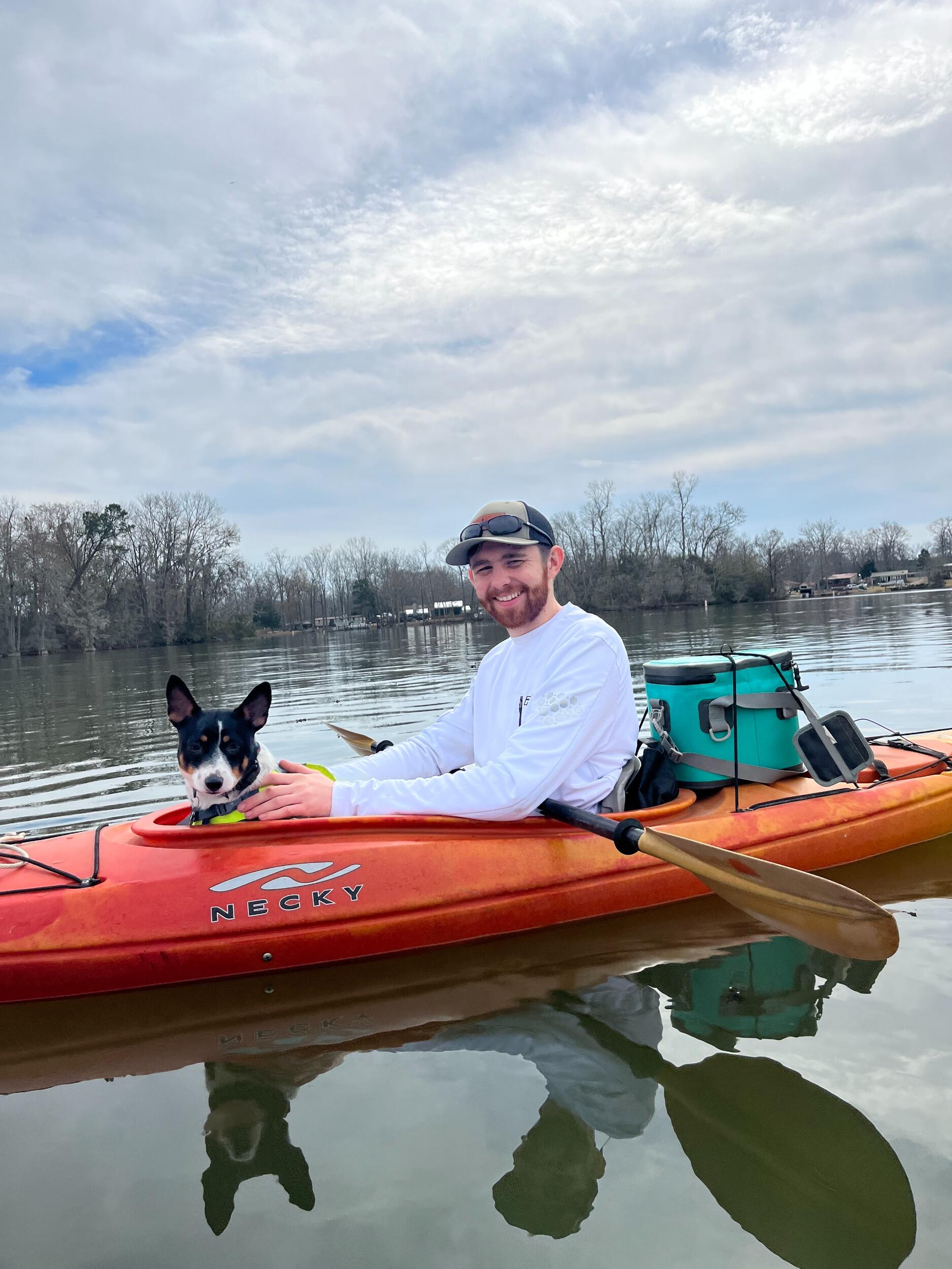 First family kayak at Lake Marion in South Carolina. 