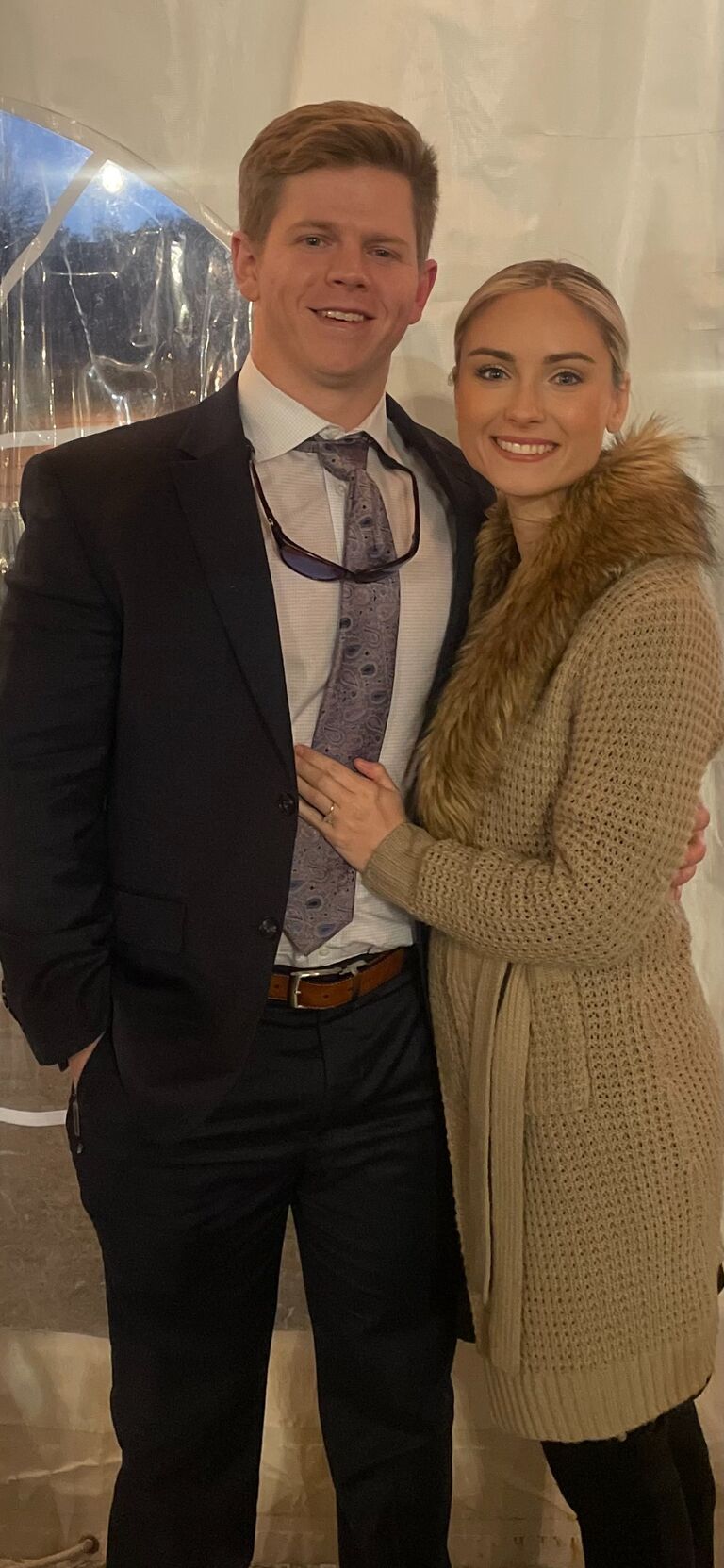 Attending our first wedding engaged. 