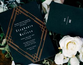 Black and white wedding invitation suite from The Knot Invitations. 