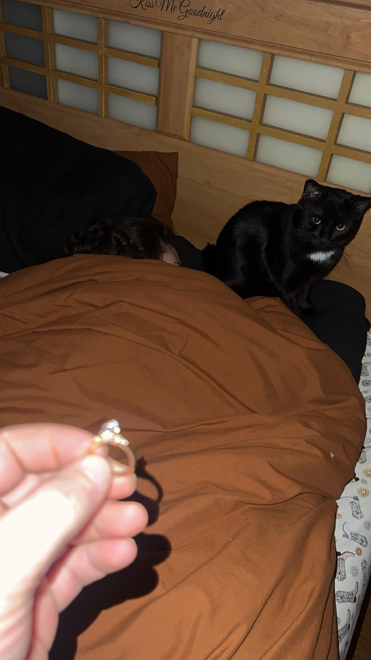 There’s more of these but he would take pictures of me and the ring when I was sleeping. 