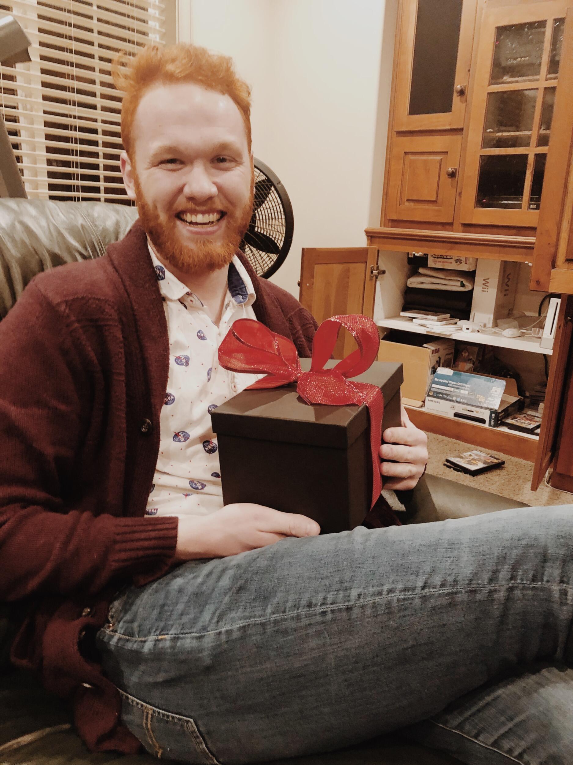 Aaron came back from Christmas break early and surprised Matisse as she was getting back from a trip.