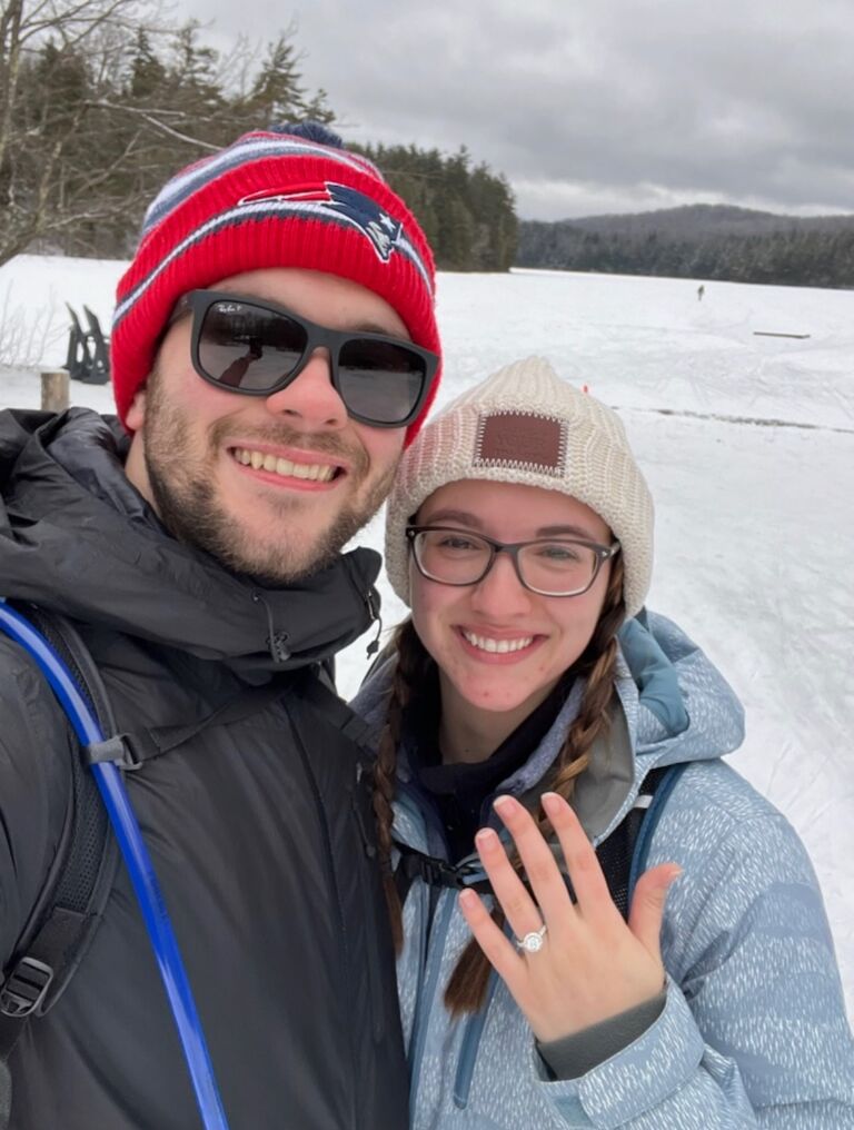 Justin proposed at Lapland Lake while cross country skiing