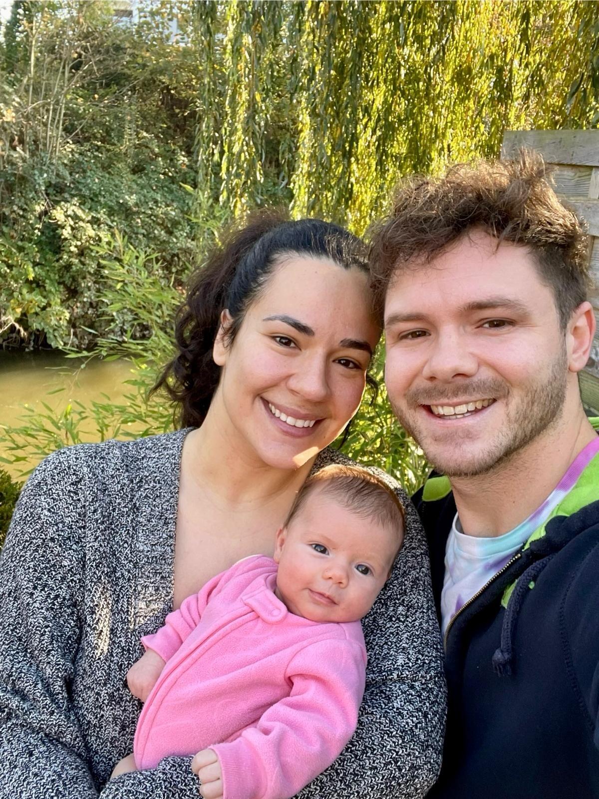 At home with our little Luna, a brand new family of three!