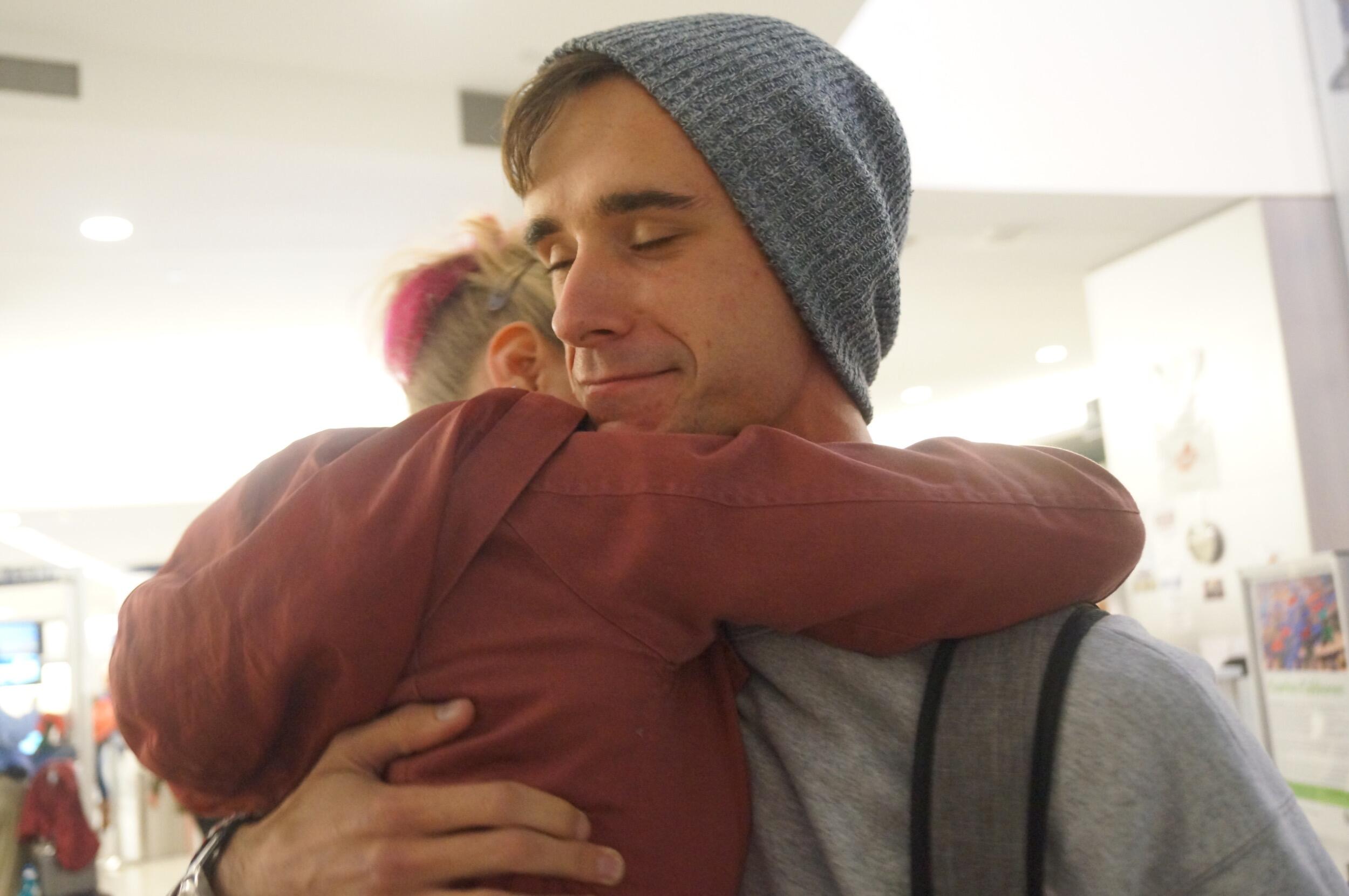 Picking Connor up at the airport after another 4 months of long distance. He spent 2 weeks in NY for Christmas & New Years. I remember holding onto him so tight, and being so happy to see him, especially after Grampa had just passed 3 weeks earlier.