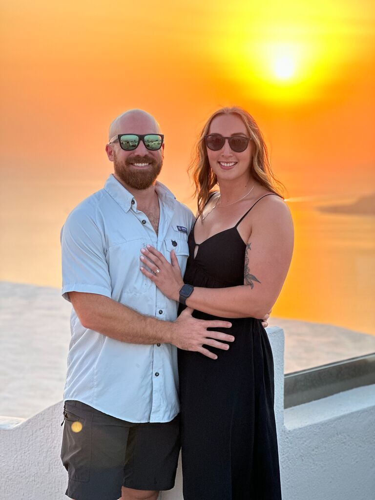 That same evening when Sam got it together and Jason proposed at the sunset wine tour on the beautiful island of Santorini!