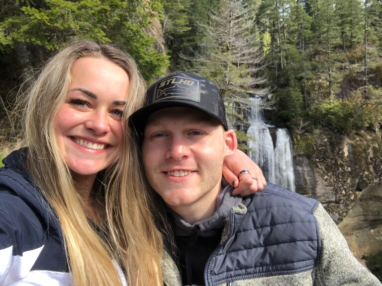 During one of the many long-distance visits, Tyler took Audrey on a beautiful hike. It was there that he asked her to "go steady". I'm sure you can figure out what Audrey's answer was. 
