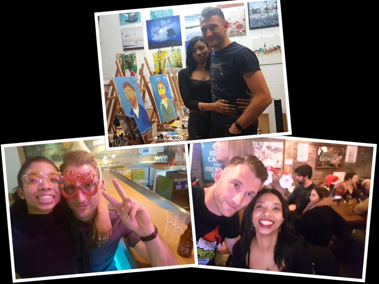 The Origin Story:
The first encounter between Varique and Ryan happened in typically random fashion one Sunday evening in a bar in Shanghai.  Ryan, having just finished playing a football tournament at the neighbouring football stadium, had popped over for some liquid refreshments. Varique, on the other hand, having just tracked down her lost phone in the same vicinity, decided to meet one of her friends at the same bar, in order to make the most of the long journey downtown.
The subtly named and ostensibly Mexican 'Cactus Bar', which specialised in the classic Mexican delights of Stella Artois and pizza, no longer exists in Shanghai (possibly due to the tough economy, possibly due to a terrible business model). However, had it not been for that fateful night in that ill-fated establishment then the following timeline that you are about to read may well never have existed at all...so, long live The Cactus!

What followed was a flurry of regular dates, ranging from the typical (dinner, drinks, dancing, etc.) to the very much atypical (each painting a terrible representation of Van Gogh's portrait, for example).

And, by all accounts, everything was going swimmingly, until - one day - the world was changed forever...